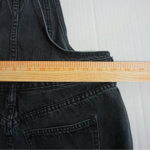 Black wash Madewell Overall Shorts shortalls size small - Picture 4 of 10